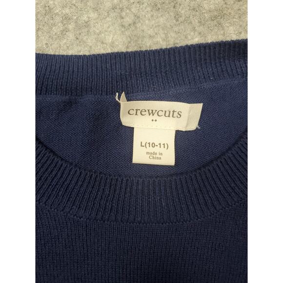 Girls Crewcuts L (10-11) Navy Blue Red Apple Embroidered Sweater - Picture 4 of 7